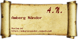 Amberg Nándor névjegykártya